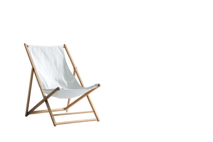 Wooden and canvas deck chair