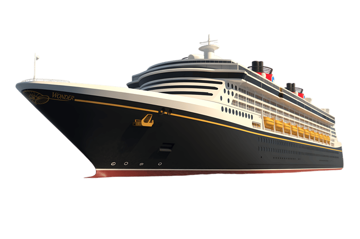 Cruise ship illustration for travel and vacation themes