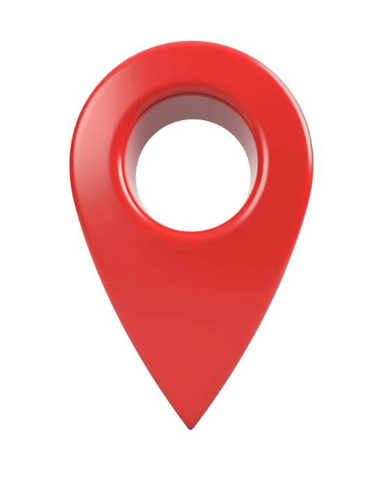 Shiny red map pointer for navigation and location purposes