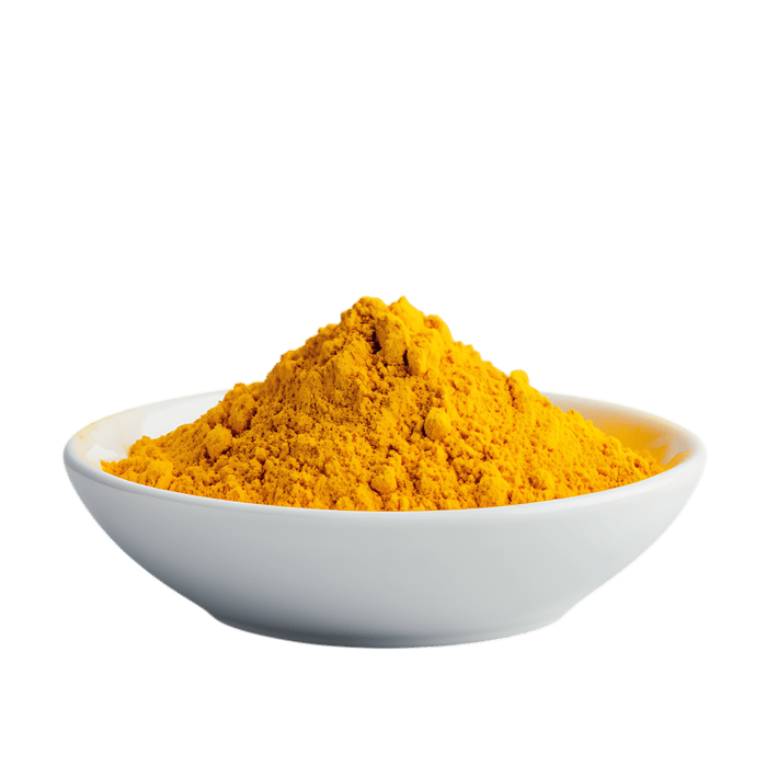 Turmeric powder in a white bowl