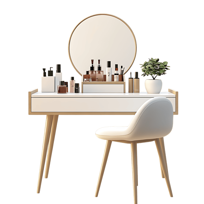Modern vanity set with mirror