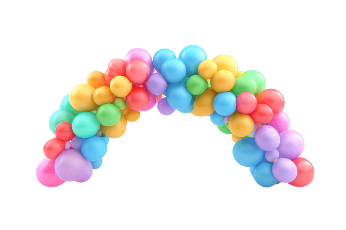 Rainbow balloon arch for birthday, party decoration230