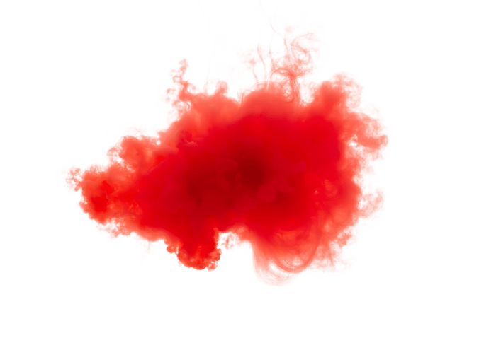 Red smoke cloud, ink or dye in water