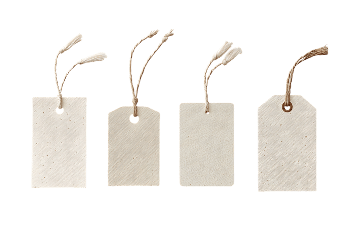 Four blank gift tags with twine, ready for your message347