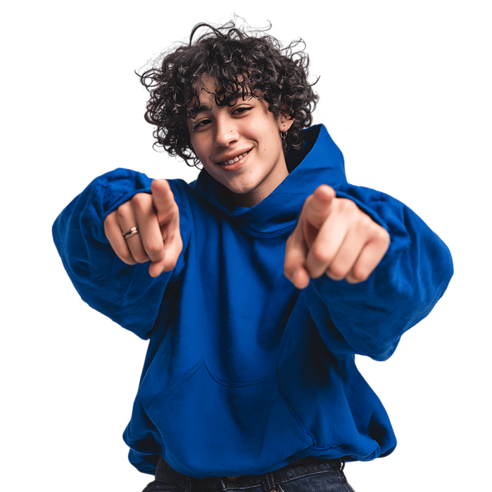 Confident young man pointing towards the camera. Perfect for advertising and marketing campaigns.