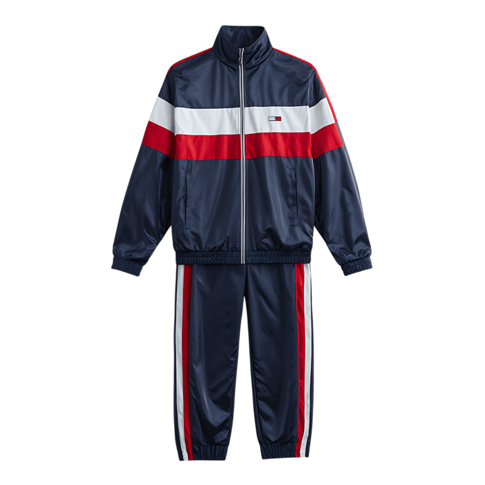 Classic tracksuit with color block design.