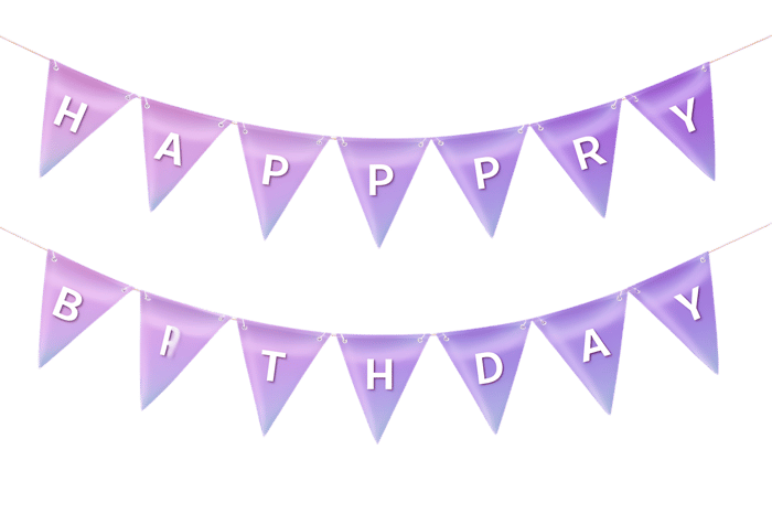 Happy Birthday bunting. Purple