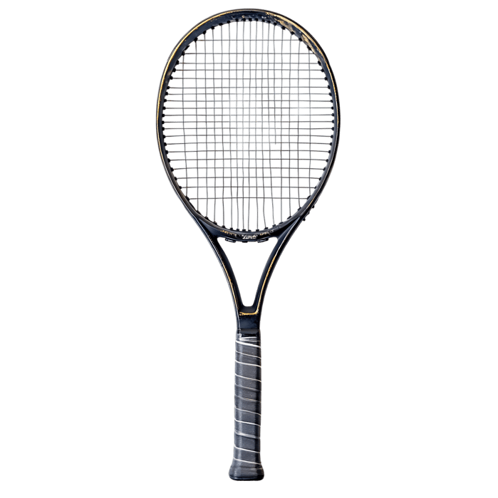 Tennis racket isolated on black background