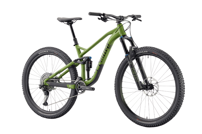Green mountain bike for off road adventures and trails