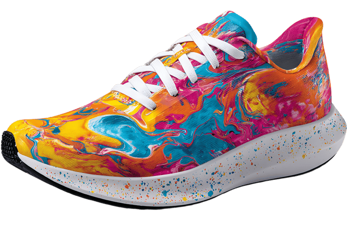 Colorful marble patterned running shoe