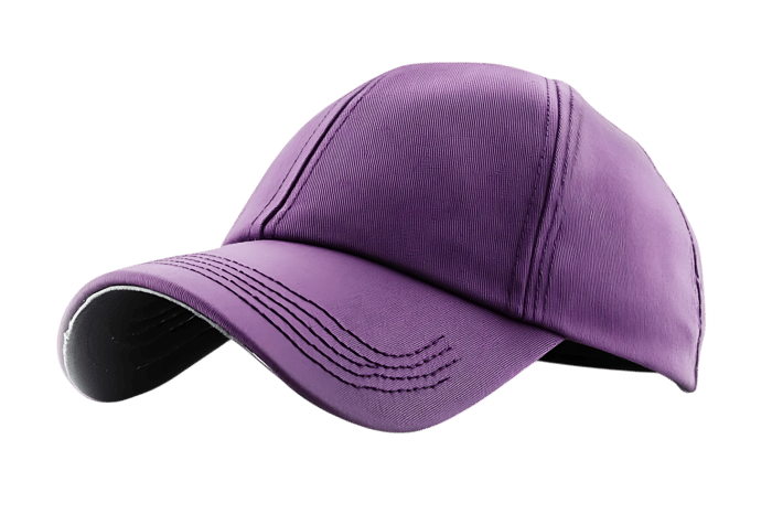 Purple baseball cap isolated on black background