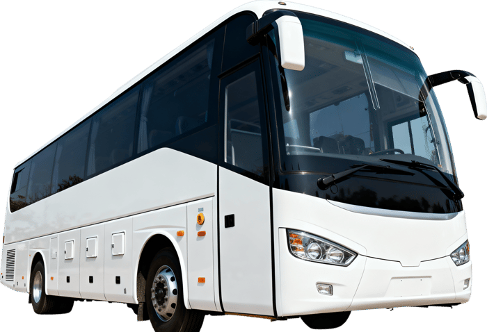 Sleek white passenger bus for transportation and tourism