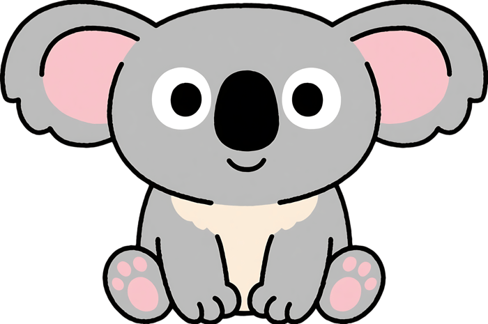 Cute cartoon koala illustration