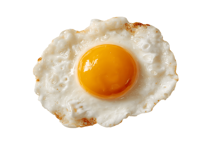 Close up of a perfectly fried egg411.
