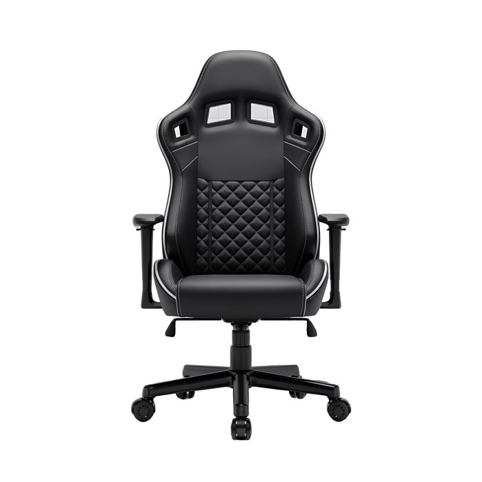 Modern black leather gaming chair