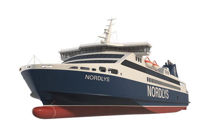 Nordlys ferry boat for passenger transport and ocean travel