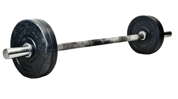 Standard barbell with weight plates