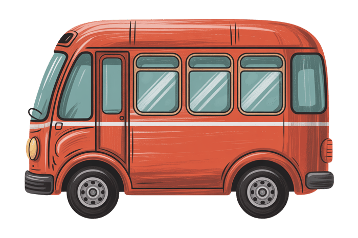 Red minivan illustration for transportation and travel designs