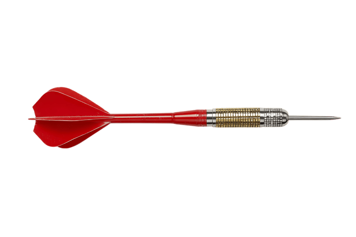 Red dart isolated on black background