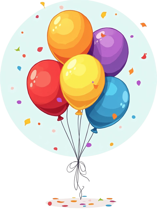 Colorful balloons for birthday party or celebration
