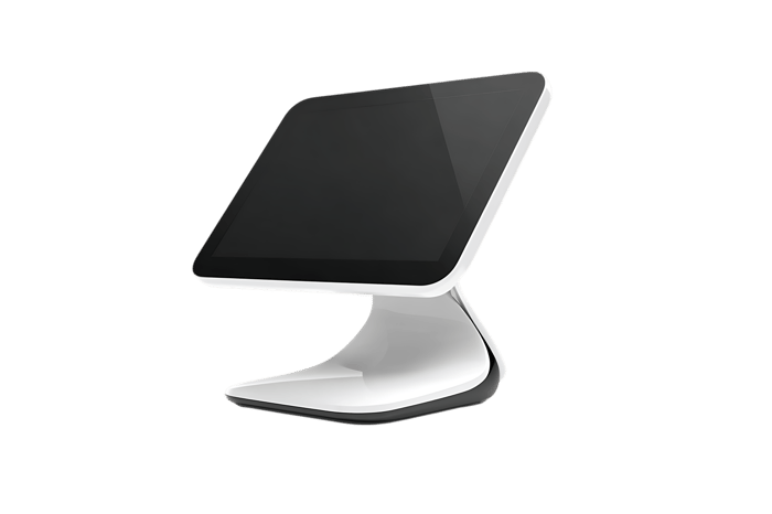 Stylish black and chrome tablet stand
