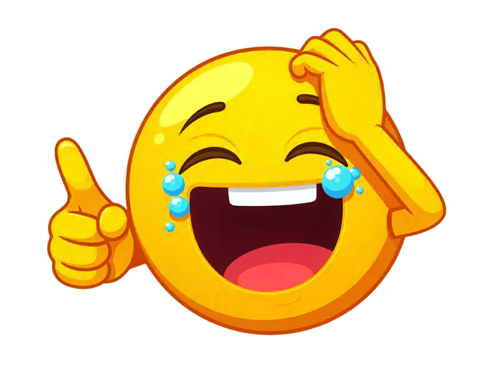Laughing emoji with tears and thumbs up gesture