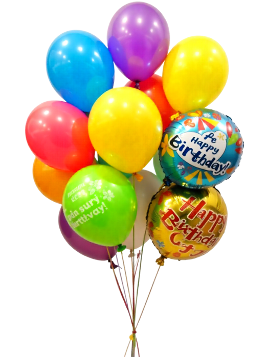 Colorful birthday balloons for parties and celebrations