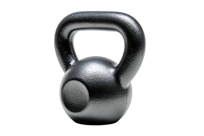 Single black kettlebell