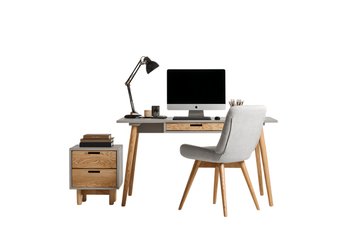 Modern home office setup with desk