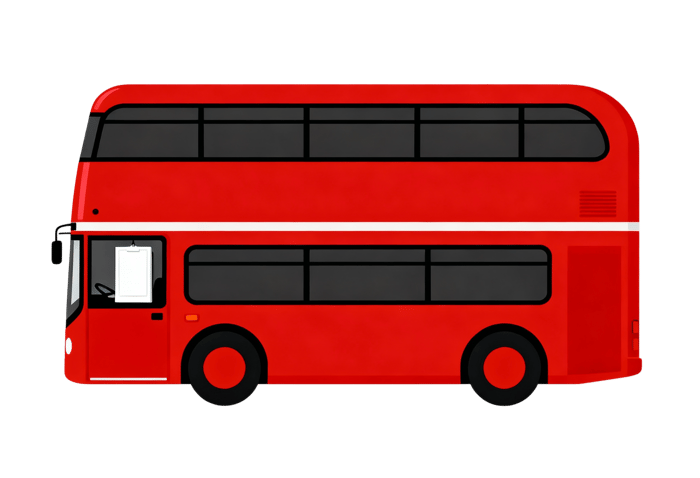 Red double decker bus illustration