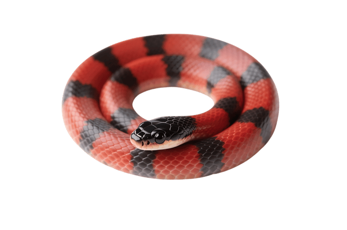 Scarlet kingsnake curled up