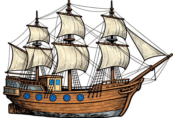Classic sailing ship illustration