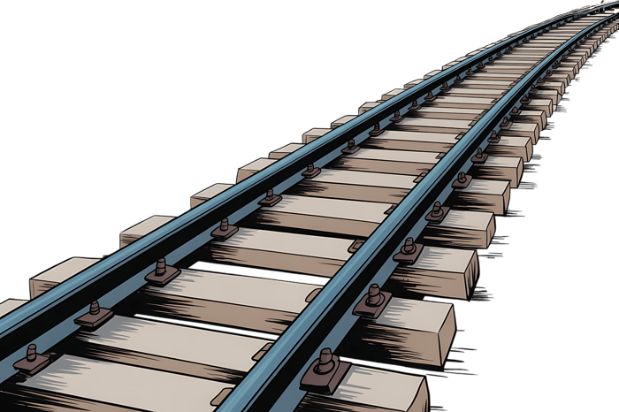 Cartoon railway track illustration
