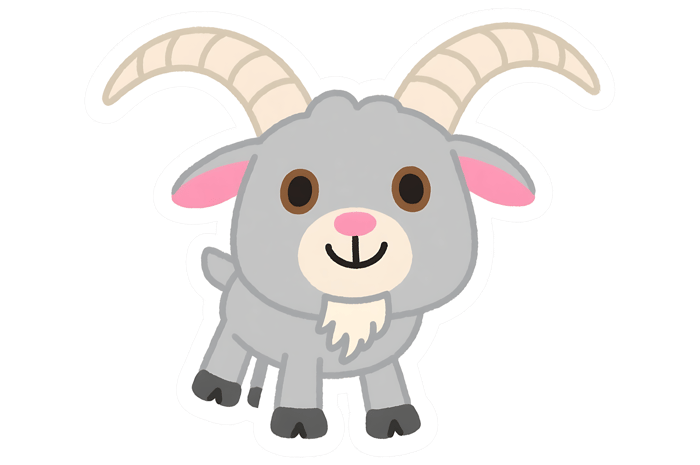 Cartoon goat with horns and beard409