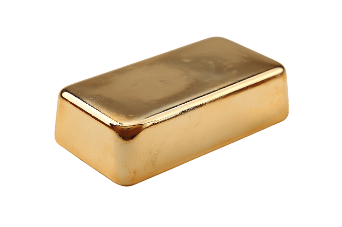 Shiny gold bar, wealth, luxury, finance concept.