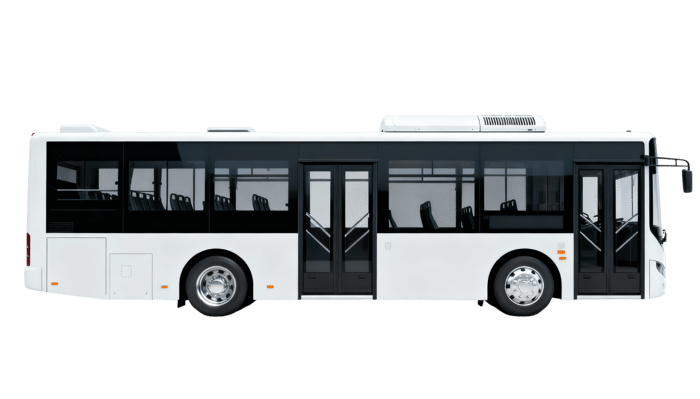White city bus for public transportation and urban travel
