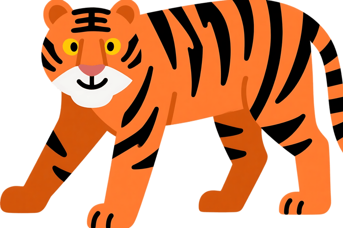Orange tiger illustration
