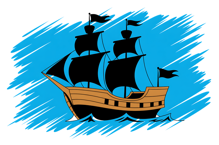 Illustration of a sailing ship