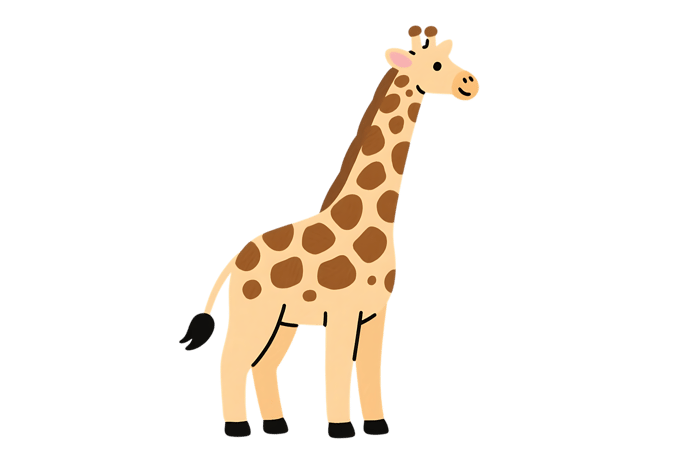 Cartoon giraffe illustration with spots