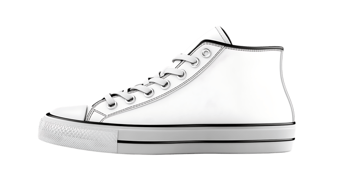 Mid top sneaker design sketch. Clean and simple