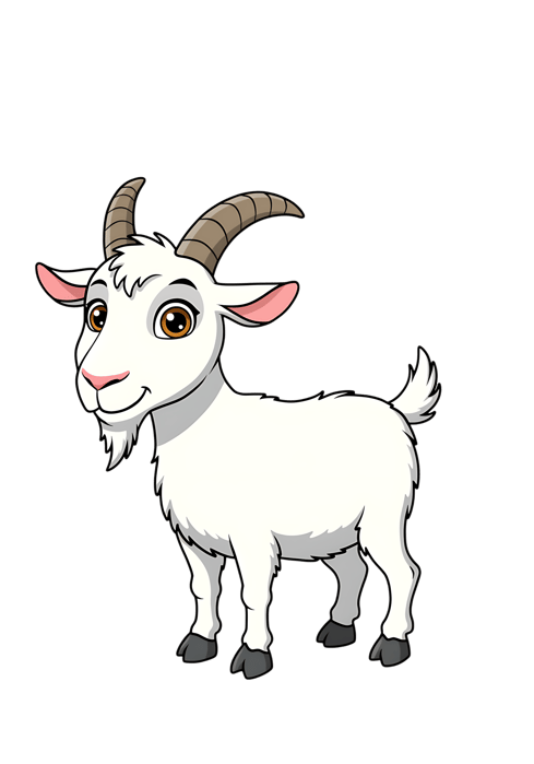Cartoon goat illustration with horns