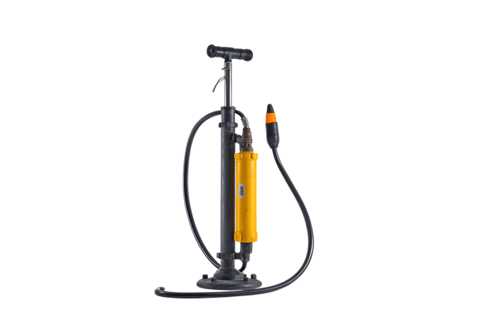 High pressure floor pump for bikes and other inflatables.