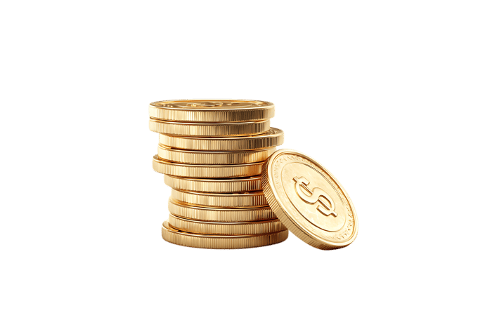 Stack of gold coins, financial success concept