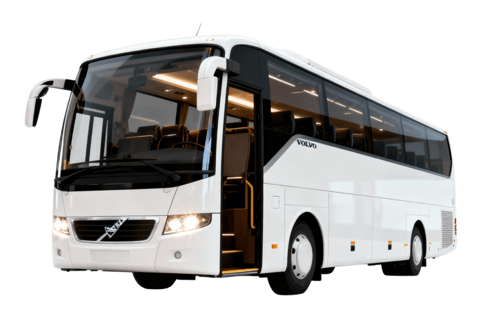 Sleek white coach bus for modern transportation and travel
