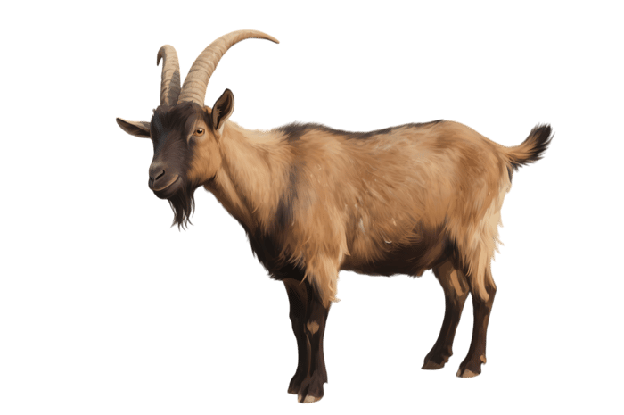 Illustration of a goat with horns