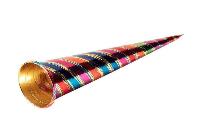 Colorful party horn, festive celebration