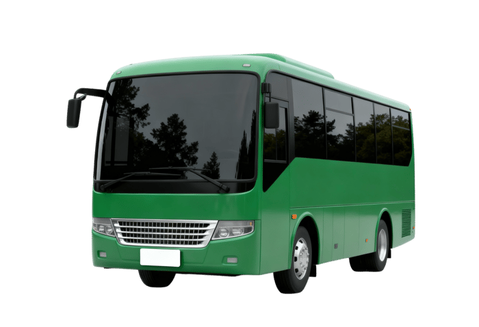 Green passenger bus for urban public transportation and travel