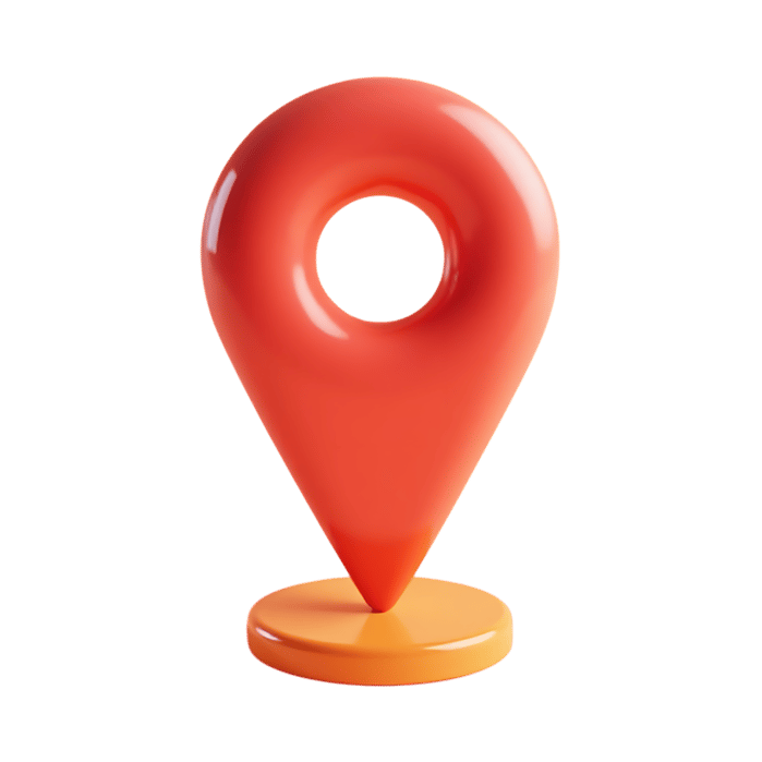 Red map pointer 3d render
