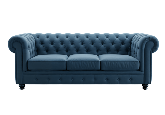 Elegant blue Chesterfield sofa