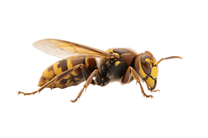 Isolated hornet on dark surface